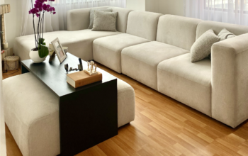 Sofá Modular, Puff Y Mesa Auxiliar